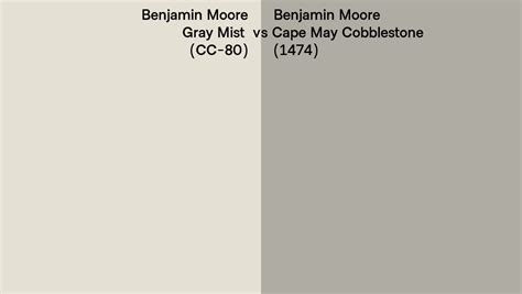 Benjamin Moore Gray Mist Vs Cape May Cobblestone Side By Side Comparison