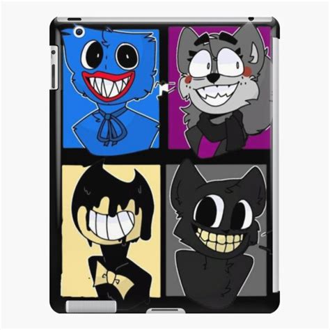 Funda Y Vinilo Para IPad Huggy Wuggy Willow Bendy Y Gato De Dibujos