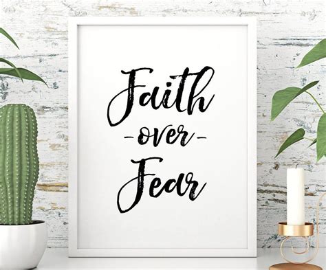 Faith Over Fear Printable Art Bible Verse Print Christian Wall Art Bible Quote Prints