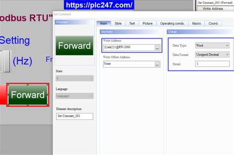 HMI Delta Modbus RTU Inovance MD200 Tutorial Plc247