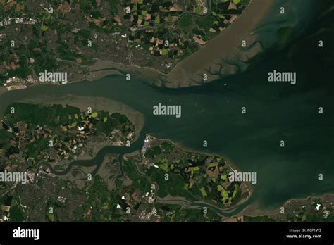 River Thames Estuary In Great Britain Seen From Space Contains