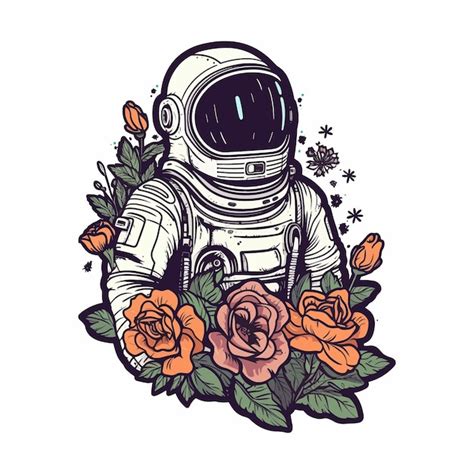 Logotipo De Astronauta Con Flor Un Dise O Audaz Y Nico Perfecto Para