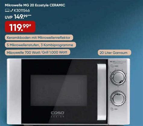 Caso Mikrowelle Mg 25 Ecostyle Ceramic Angebot bei Selgros