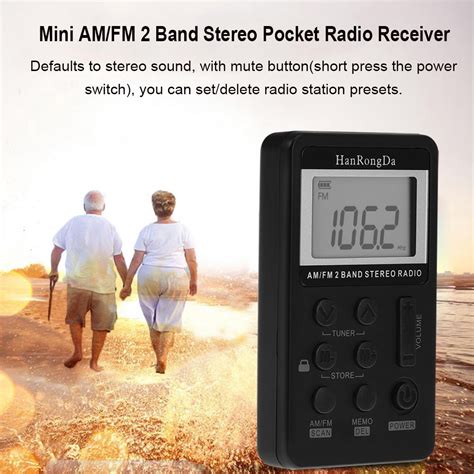 Mini Am Fm Stereo Pocket Radio Receiver W Lcd Display And Earphone