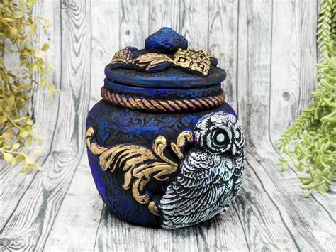 Owl Urn Memorial Pet Urn Small Keepsake Jar For Human Ashes Etsy