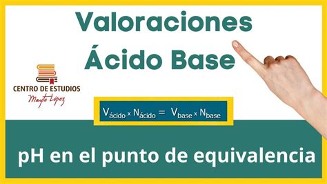 Valoraciones Acido Base🧪 2 Cálculo Del Ph En El Punto De Equivalencia Youtube