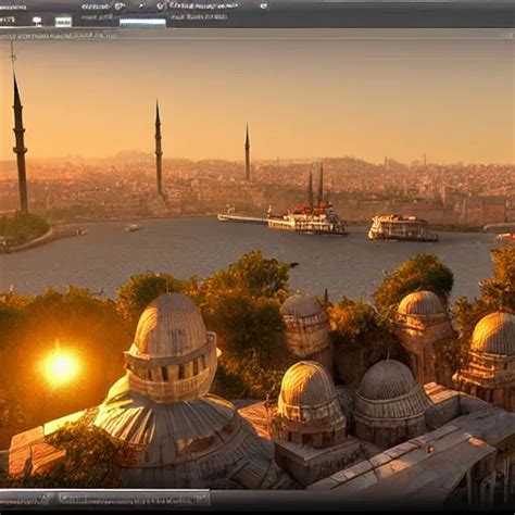 Highly Detailed Landscape Of Istanbul At Sunset Stable Diffusion