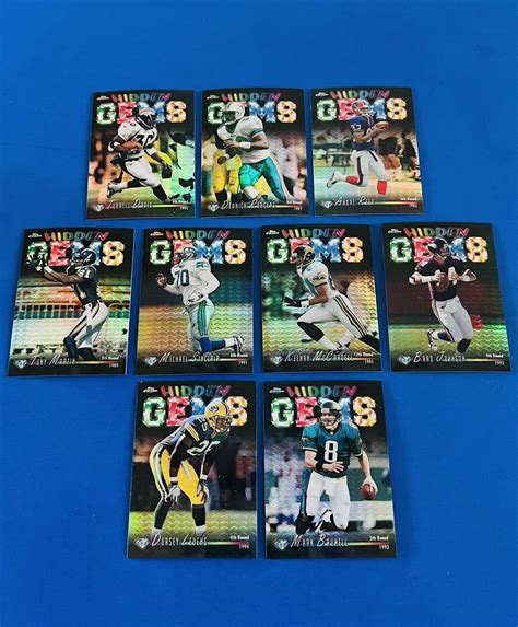 Lot Of 9 1998 Topps Chrome Hidden Gems Refractor Football Cards