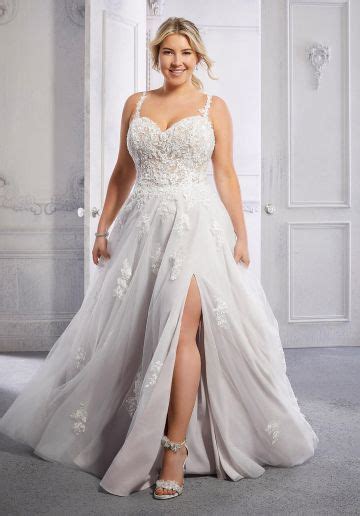 Mori Lee 2176W Audrey Flounce Skirt Plus Size Wedding Dress