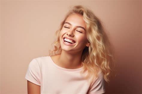 Radiant Blonde With Braces A Joyful Moment Captured AR Premium AI