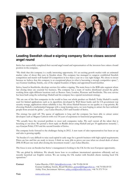 Investment Press Release Pdf