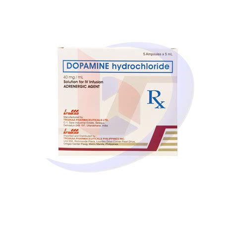 Dopamine Hydrochloride Troikaa 40mgml Solution For Iv Infusion 5ml