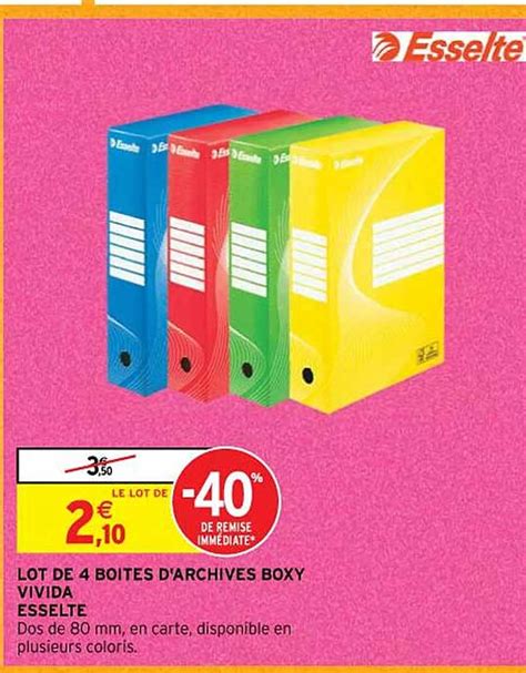 Promo Lot De 4 Boites D archives Boxy Vivida Esselte chez Intermarché