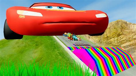 Big Small Monster Truck Lightning Mcqueen Vs Big Small Speed Bump