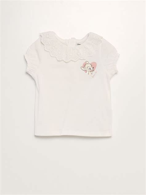 Camiseta Con Cuello Beb Disney Blanco Kiabi