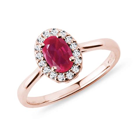 Rubin Ring in Roségold mit Diamanten KLENOTA