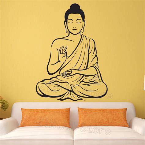 Buddha Wall Stickers Bedroom Decor Removable Om Decals Yoga Buddha