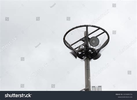 Lighting Fixtures Installed Large Japanese Parking Stock Photo