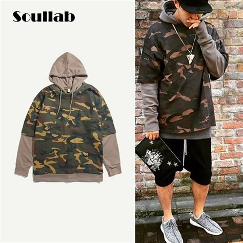 Soullab New Spring Camo Camouflage Men Top Hoodies Sweatshirt Unisex