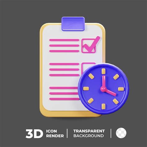 Premium Psd 3d Icon Time Schedule