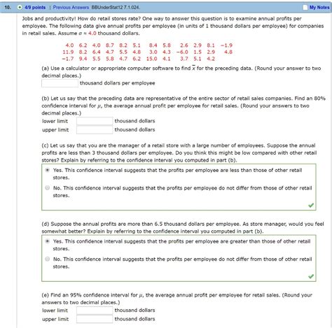 Solved 10 4 9 Points Previous Answers BBUnderStat 12 Chegg