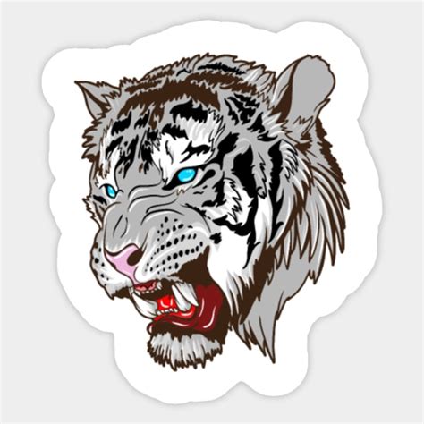 Bengal Tiger White Bengal Tiger White Sticker TeePublic