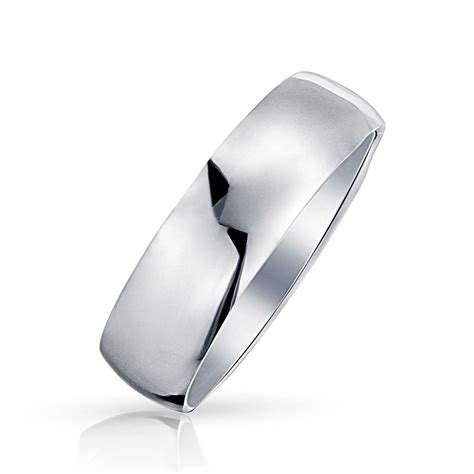 Stainless Steel Basic Plain Ring 7mm Dome Polished Comfort Fit Wedding