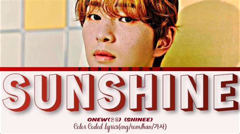 Onew Shinee Sunshine Color Coded Lyrics Eng Rom Han