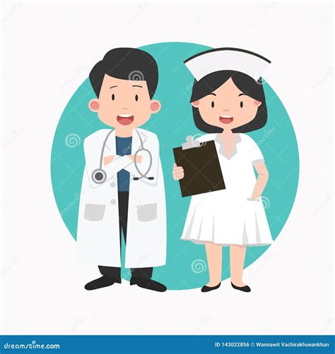 Nurse And Doctor Vector Illustration Stock Vector Illustration Of