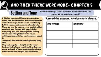 And Then There Were None Comprehension Activities Each Chapter