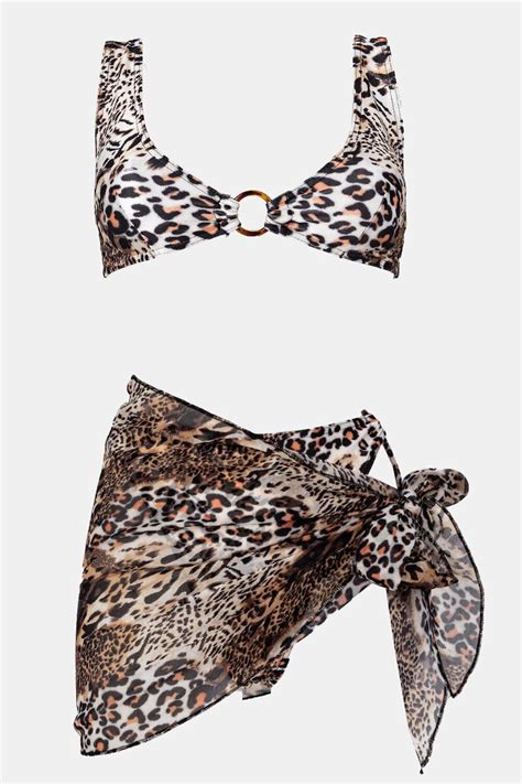 Decoro Set Bikini 3 Τεμαχίων Τριγωνάκι Animal Print Καφέ 27557106