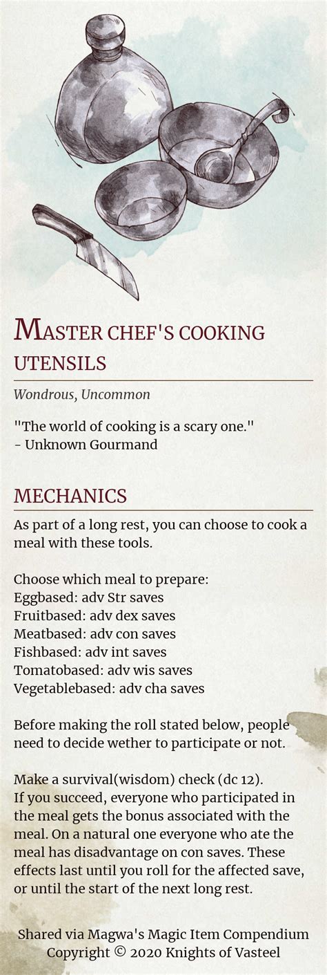 Cooking Utensils Revised Rdndhomebrew