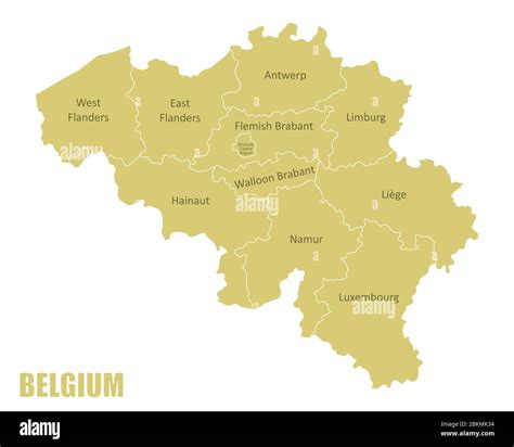 Belgium regions map Stock Vector Image & Art - Alamy