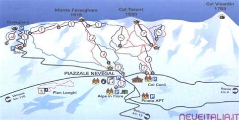 Mappa Impianti E Cartina Delle Piste Skirama Nevegal Nevegal