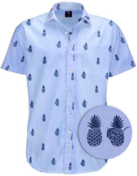 Visive Mens Big And Tall Short Sleeve Button Shirt Printed Pineapple