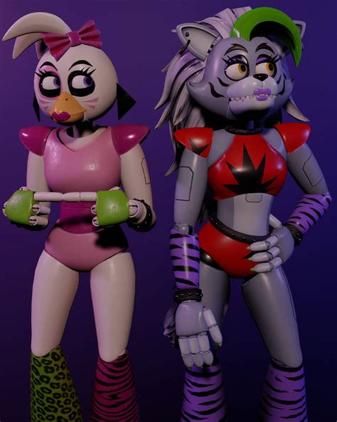 Glamrock Chica Love Roxanne Wolf Blender Fnaf Sb By Gwenalvarez36 On Deviantart