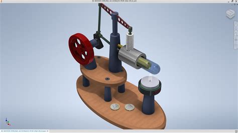 Autodesk Inventor Maqueta De Una Motor Stirling Accionado Por Una Vela