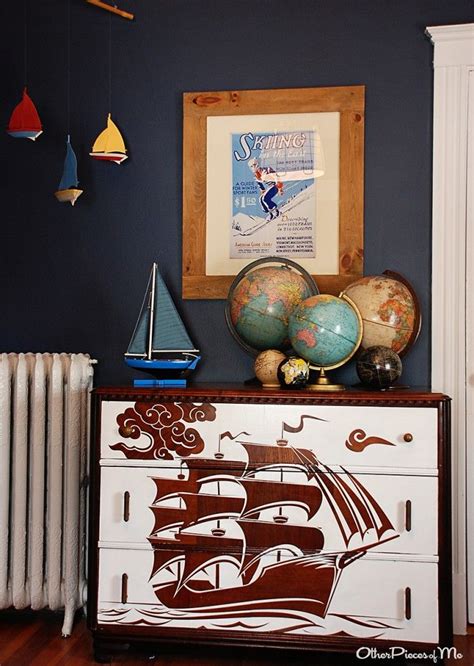 The Hand Painted Dresser Makes Is Nautical Room One Of A Kind