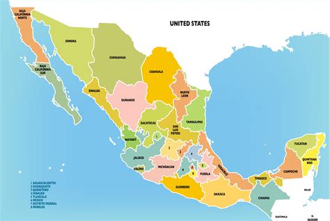 Mapas De México Con Y Sin Nombres De Ciudades Y Estados