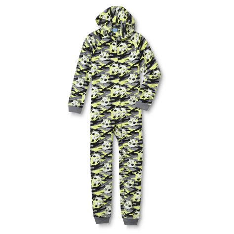 Joe Boxer Boys Hooded Fleece Sleeper Pajamas Skull