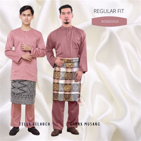 Baju Melayu Teluk Belanga Cekak Musang Pesak Yellow Baby Blue