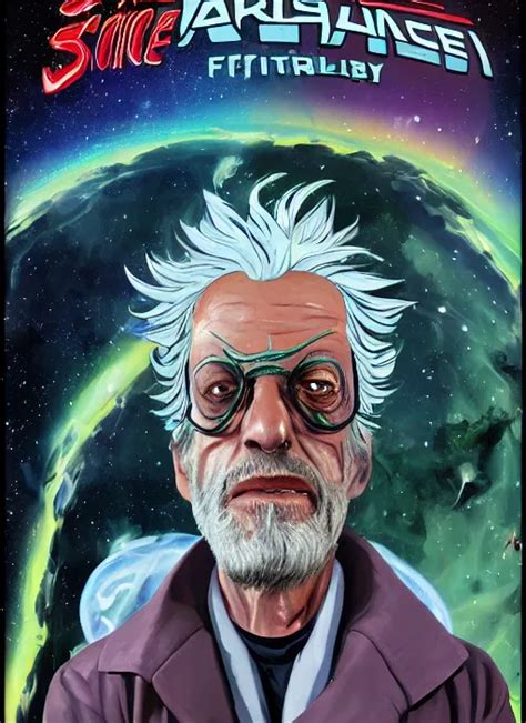 Christopher Lloyd As Rick Sanchez On The Cover Of Stable Diffusion