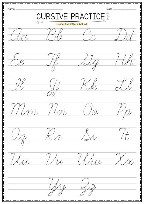 Cursive Penmanship Practice