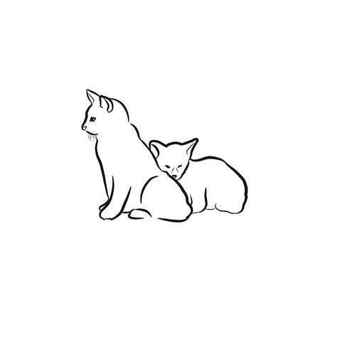 Download Cats Line Art Drawing Royalty Free Stock Illustration Image