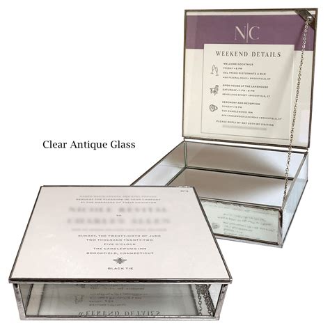 Glass Wedding Invitation Keepsake Box In Five Choices Of Clear Etsy