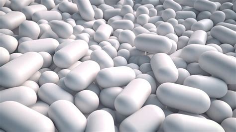 3d Illustration Of A Pile Of White Capsule Antibiotic Pills Background