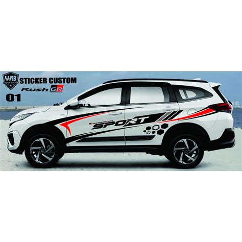 Jual Cutting Sticker Mobil Sticker Body Samping Mobil All New Rush Gr