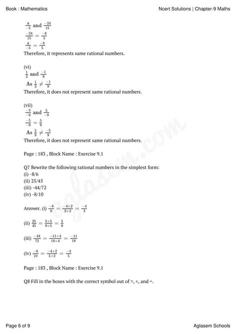 Ncert Solutions Class 7 Maths Chapter 9 Rational Numbers