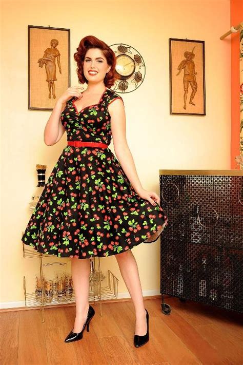 Pinup Couture Retro Heidi Black Cherry Swing Dress