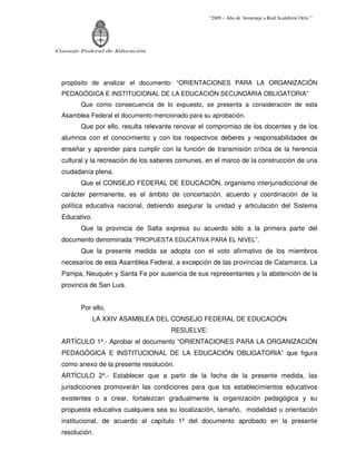 Resoluci N Del Consejo Federal De Educaci N Pdf